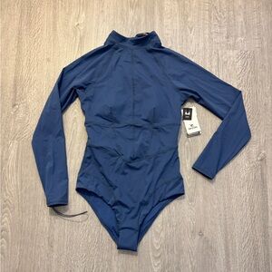 Rip Curl Navy Long-Sleeve One-Piece Swim Suit